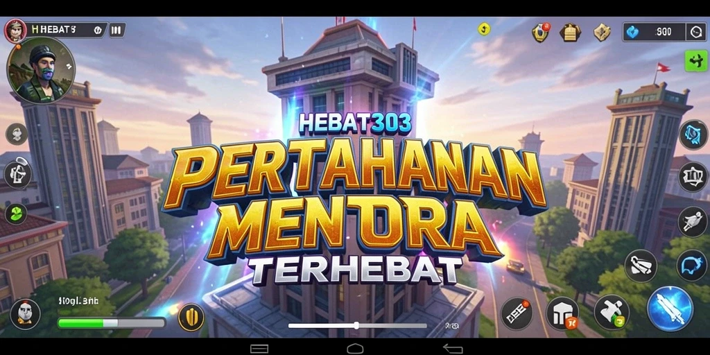 Tampilan gameplay menakjubkan dari HEBAT303 dengan pertahanan menara yang strategis.