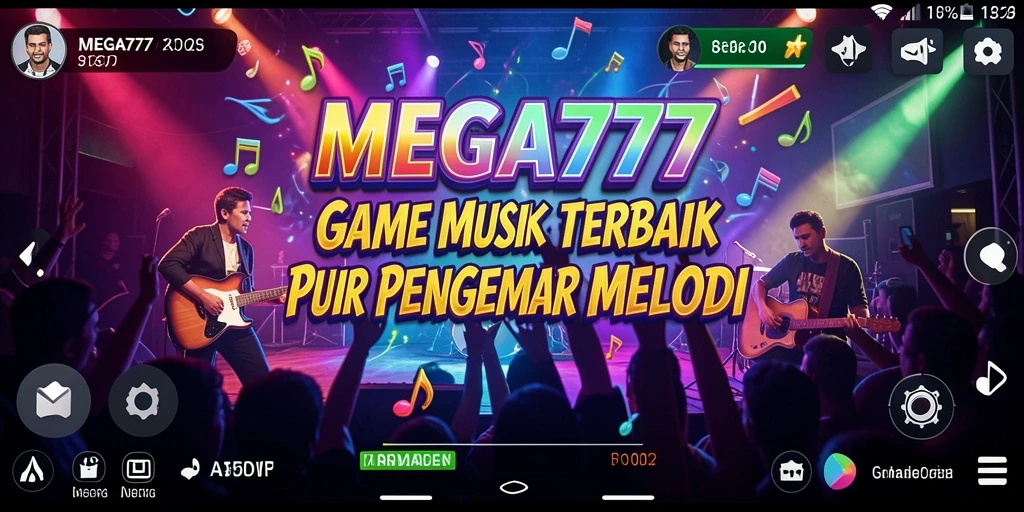 Tampilan gameplay MEGA777 yang penuh energi dan melodi.