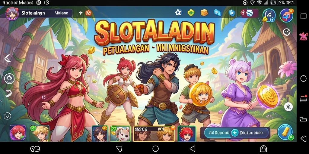 Tampilan menakjubkan dari gameplay SLOTALADIN yang penuh warna.
