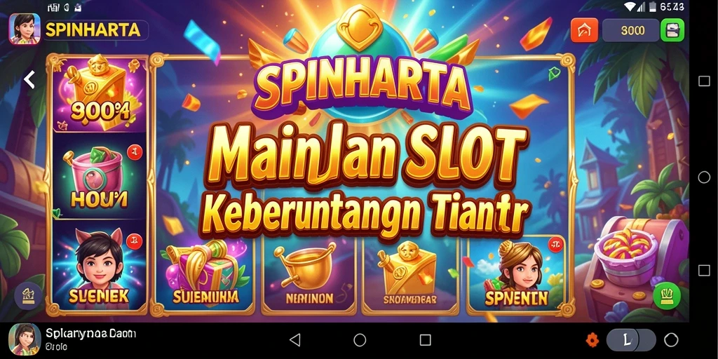 Tampilan gameplay SPINHARTA dengan grafik menawan dan fitur menarik.