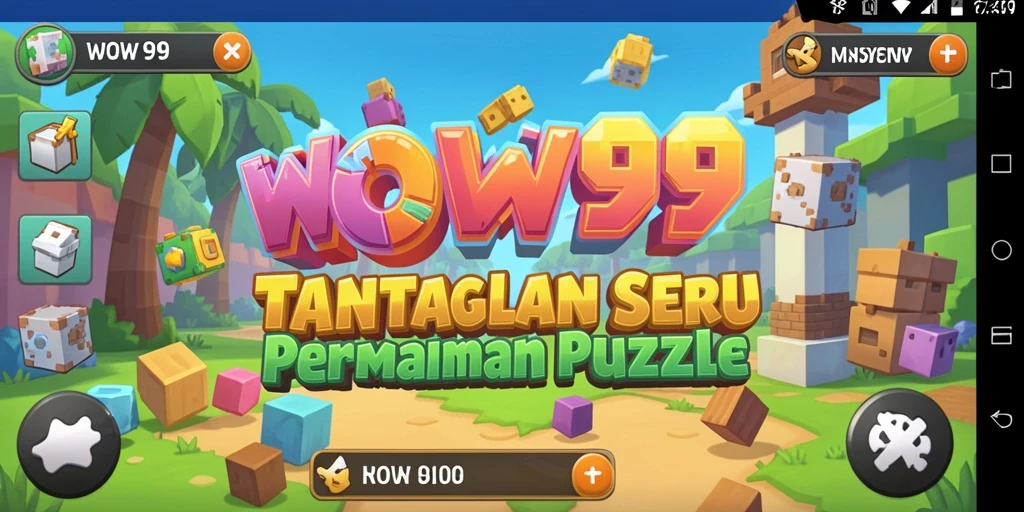 Screenshot utama WOW99 menampilkan gameplay seru puzzle yang menantang.